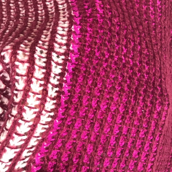 Splendid | Color Block Pullover Knit Sweater Top Raspberry Pink Red Medium - Picture 3 of 9